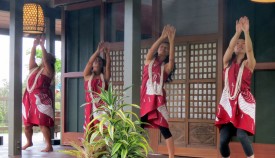 Hula dancers at housewarming               